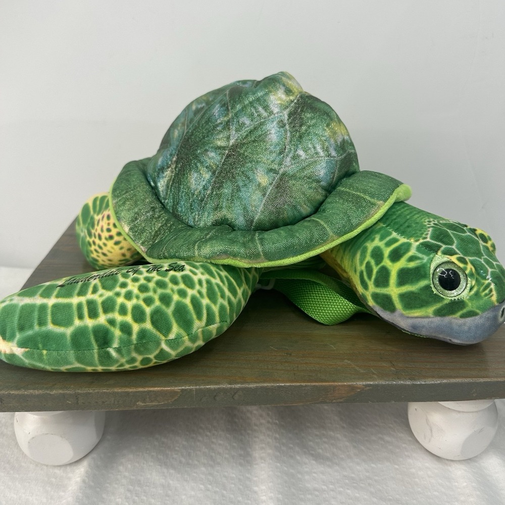Sea Turtle Plush Kids Mini Backpack Zip Pouch Adjustable "Lauderdale By The Sea"